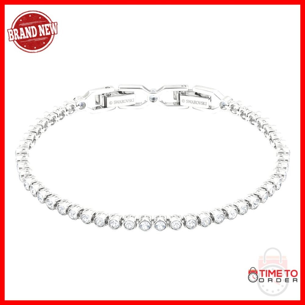 Crystal Tennis Bracelet Elegant Minimal Chic Dainty Rhodium Plated Link